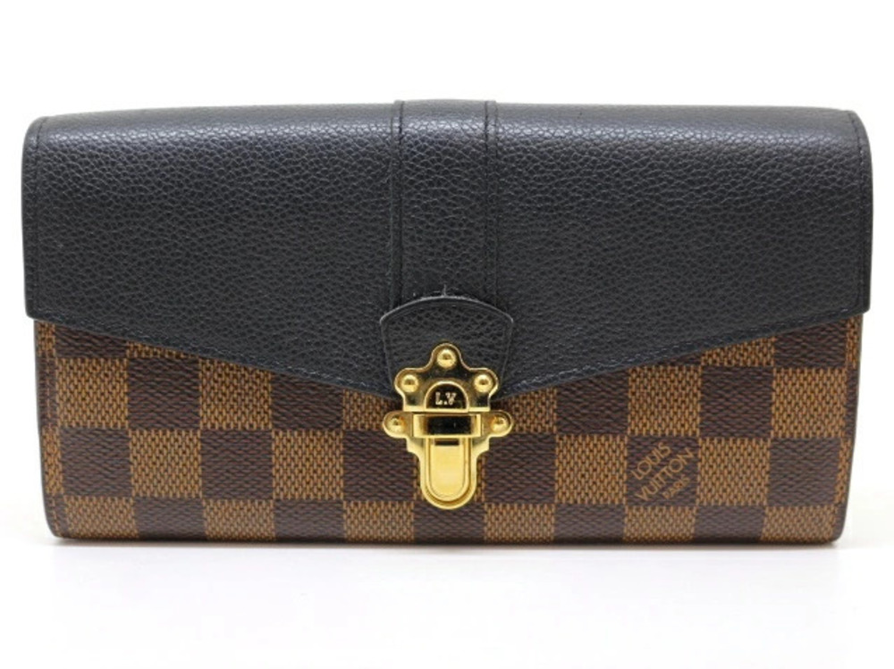 LOUIS VUITTON Wallet Accessories Long Portefeuille Clapton Damier Noir Black